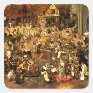 Sticker Carré La bataille entre Carnaval et Carême