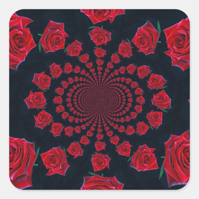Sticker Carré La beauté des Roses : Imaginaire floral (Devant)