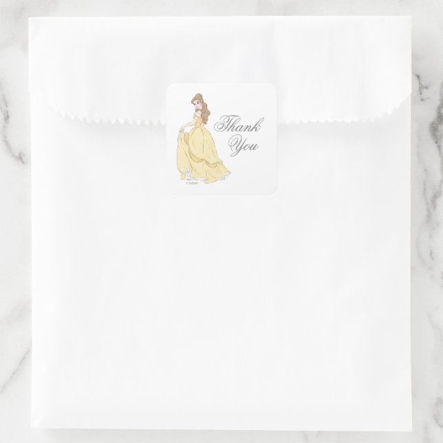 Sticker Carré La beauté et la bête | MERCI BABY SHOWER (Sac)