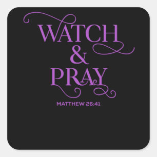 Sticker Carré La Bible Chrétienne Verse Regarder Et Prier