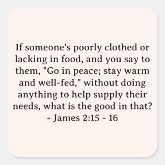Sticker Carré La Bible Verse James 2:15 - 16