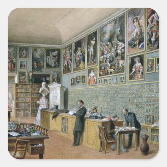 Sticker Carré La bibliothèque (Devant)