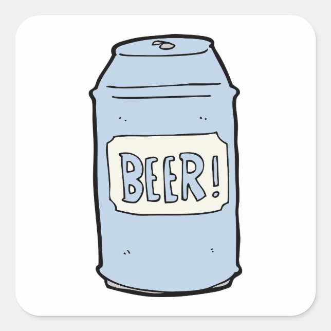 Sticker Carré La bière peut illustrer Retro Design de l'amateur  (Devant)