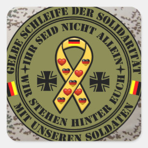 Sticker Carré La boucle jaune de solidarité pour nos soldats