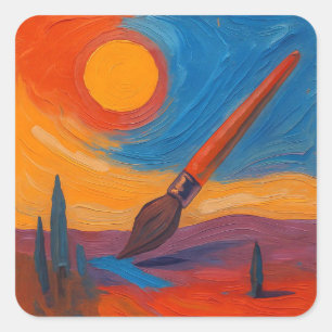 Sticker Carré La brosse des rêves