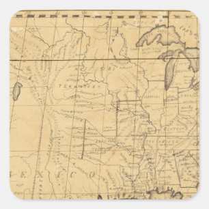 Sticker Carré La carte des enfants des Etats-Unis