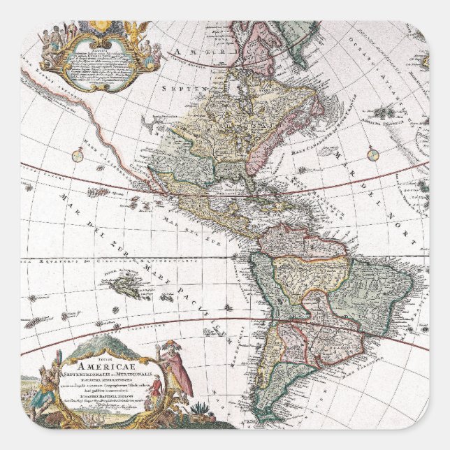 Sticker Carré La carte des héritiers des Homans des Amériques (Devant)