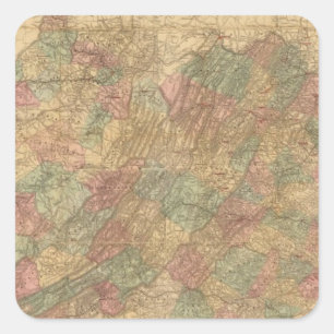 Sticker Carré La carte officielle de Lloyd de l'état de Virginie