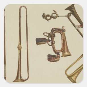 Sticker Carré La cavalerie sonnent de la trompette, une bugle,
