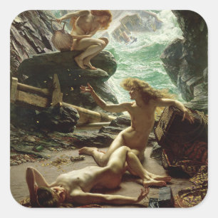 Sticker Carré La caverne de la tempête Nymphs, 1903 (huile sur