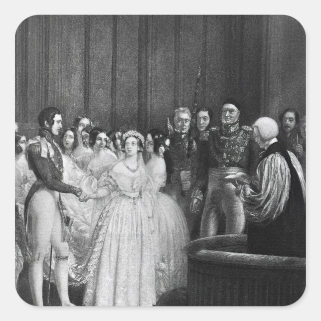 Sticker Carré La cérémonie mariage (Devant)