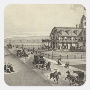 Sticker Carré La Chambre du Colorado, plage d'océan, NJ