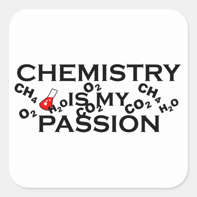 Sticker Carré la chimie est ma passion drôle les citations de ch (Devant)