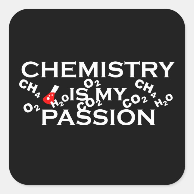 Sticker Carré la chimie est ma passion drôle les citations de ch (Devant)