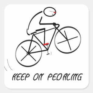 Sticker Carré La conception de cycliste d'amusement avec