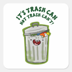 Sticker Carré La corbeille peut, et non la corbeille ne peut pas