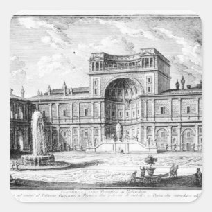 Sticker Carré La Cour du Belvédère dans le Vatican Rome