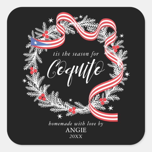 Sticker Carré La couronne de Noël Coquito (Devant)