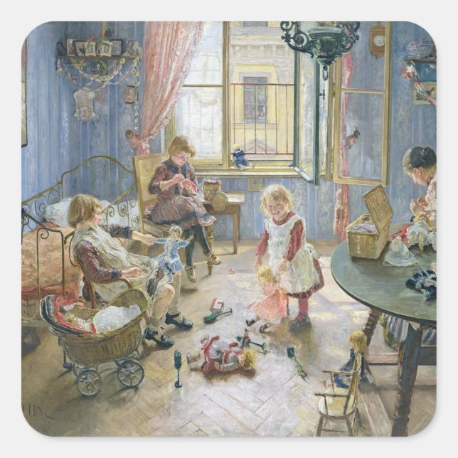 Sticker Carré La crèche, 1889 (Devant)