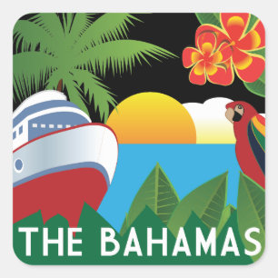 Sticker Carré La croisière Bahamas