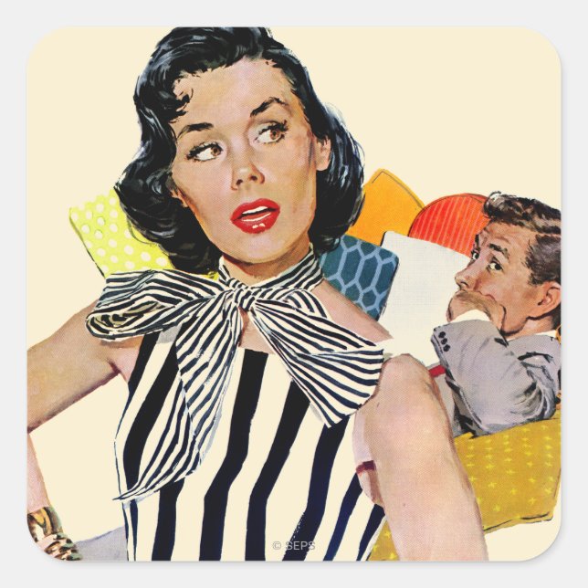 Sticker Carré La Dame A Été Insultée (Devant)