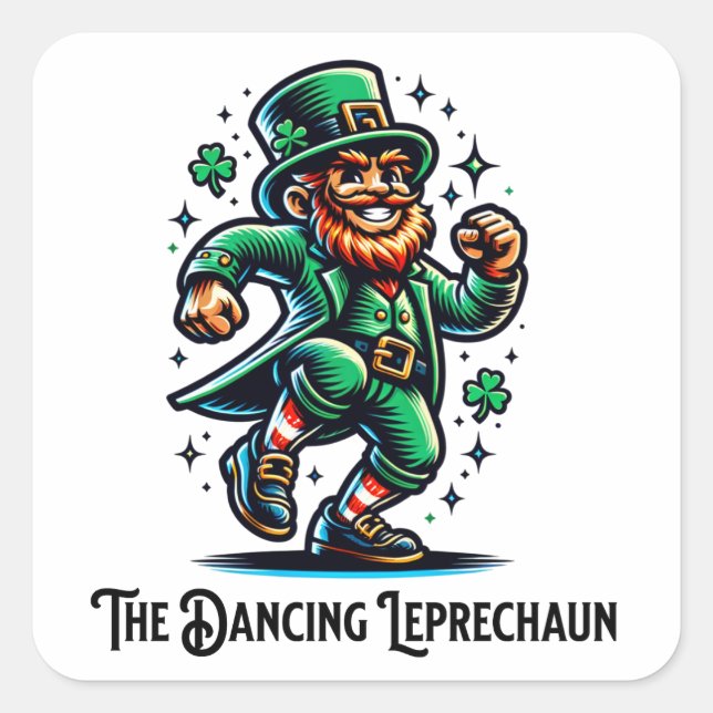 Sticker Carré La danse Leprechaun (Devant)