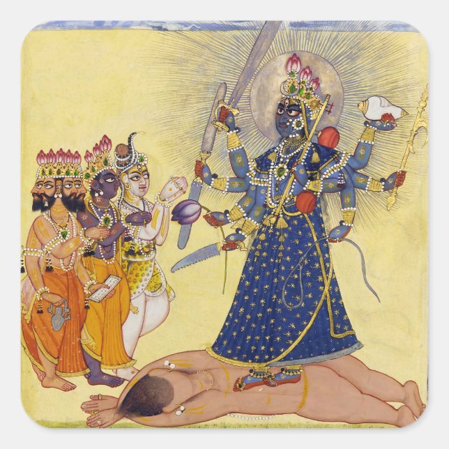 Sticker Carré La déesse Bhadrakali adorée par les dieux 1675 (Devant)
