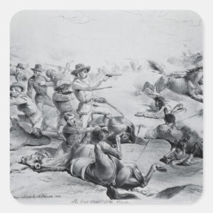 Sticker Carré La dernière bataille du Général Custer