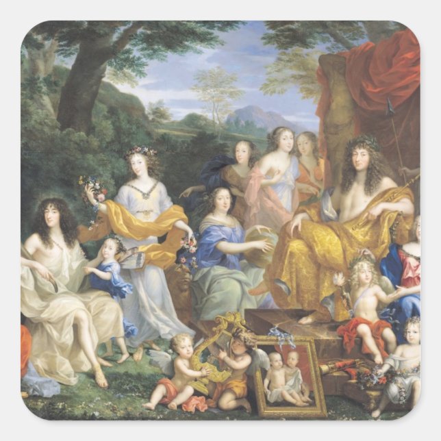 Sticker Carré La Famille de Louis XIV 1670 2 (Devant)