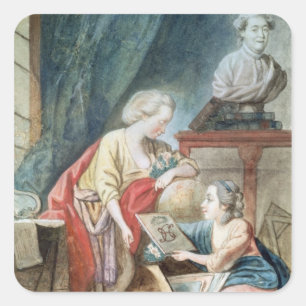 Sticker Carré La famille de Necker en 1780