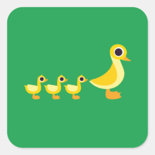 Sticker Carré La famille du canard
