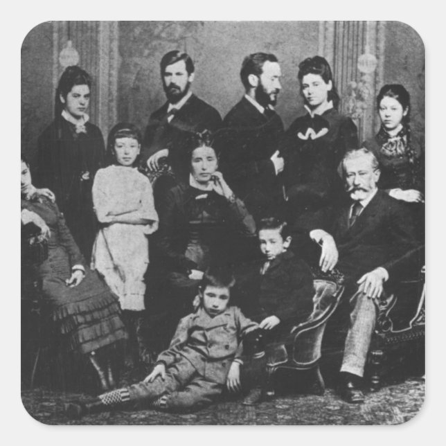 Sticker Carré La famille Freud, vers 1876 (Devant)