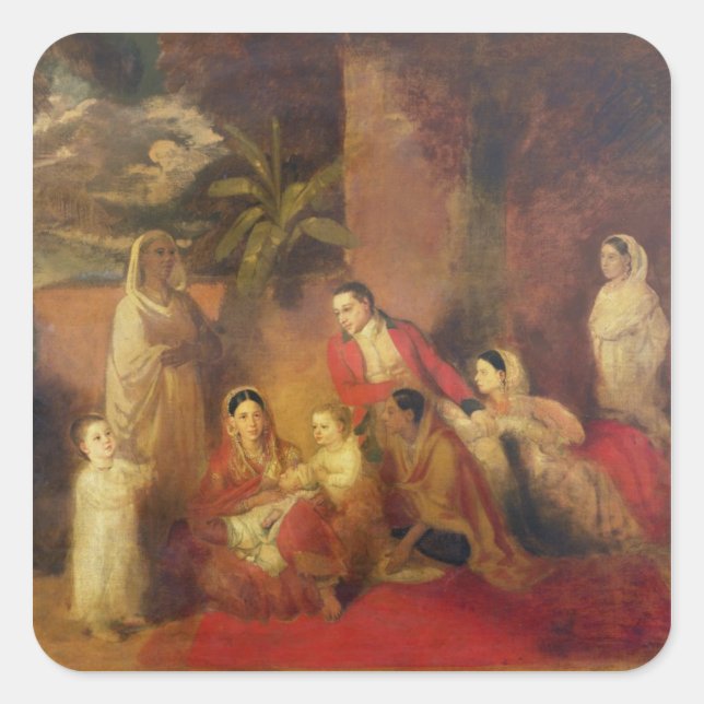 Sticker Carré La famille Palmer, 1785 (Devant)