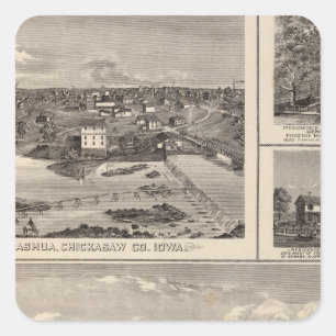 Sticker Carré La ferme et la résidence de Nashua