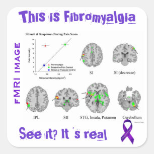 Sticker Carré La fibromyalgie est réelle. Vous pouvez le voir su