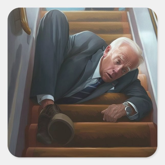 Sticker Carré La Force aérienne : Joe Biden tombe (Devant)