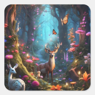 Sticker Carré La forêt enchantée est une oasis mystique