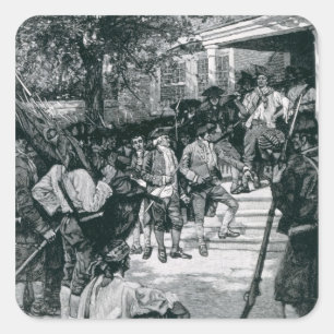 Sticker Carré La foule de Shays en possession d'un tribunal