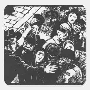 Sticker Carré La foule parisienne, 1892
