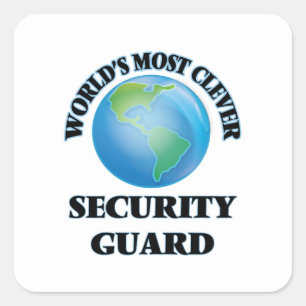 Sticker Carré La Garde de sécurité la plus intelligente du monde
