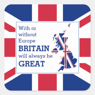 Sticker Carré LA GRANDE-BRETAGNE D'Union Jack A TOUJOURS BEAUCOU