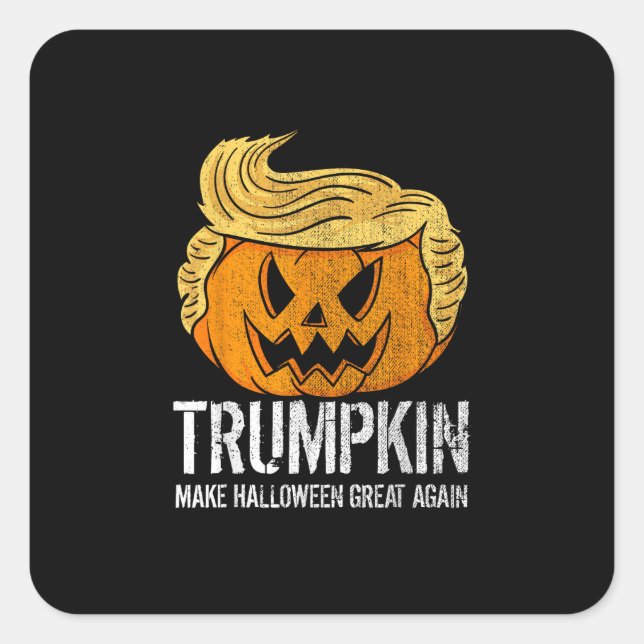 Sticker Carré La grande Halloween de nouveau Donald Trumpkin Cit (Devant)