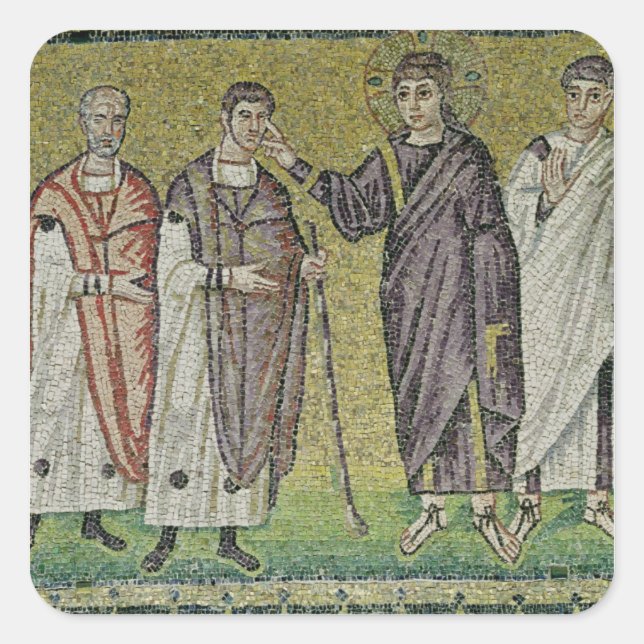 Sticker Carré La guérison de deux aveugles de Jéricho (Devant)