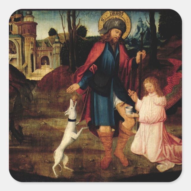 Sticker Carré La guérison de Saint Roch (Devant)