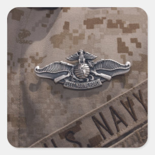 Sticker Carré La guerre enrôlée de Corps des Marines de flotte
