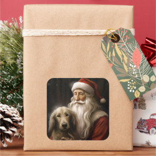 Sticker Carré La hache afghane avec le Père Noël Festif Noël