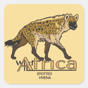 Sticker Carré La hyène pointée. Afrique sauvage