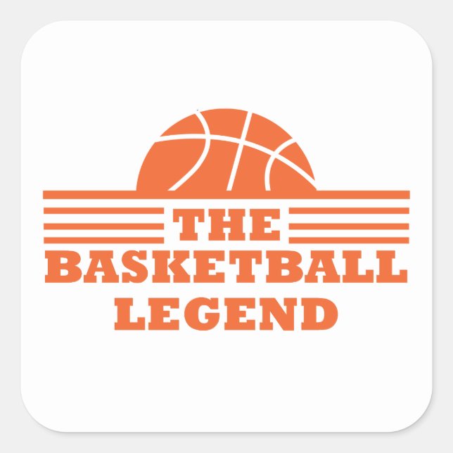 Sticker Carré La légende du basketball boule orange (Devant)