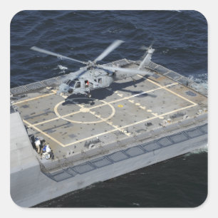 Sticker Carré La liberté littorale d'USS de bateau de combat