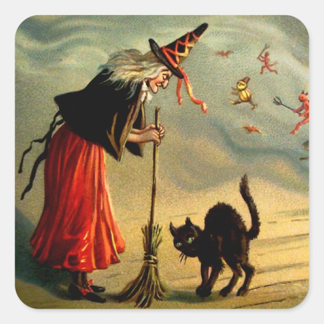 Sticker Carré La magie des sorcières (Devant)